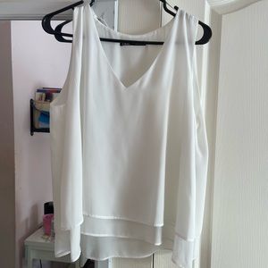 Zara White Classic Flowey Blouse Sleeveless Top **WITH TAGS STILL ON*